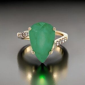 Natural Emerald Diamond Ring Size 7 14k Y Gold 7.17 TCW Certified 401582